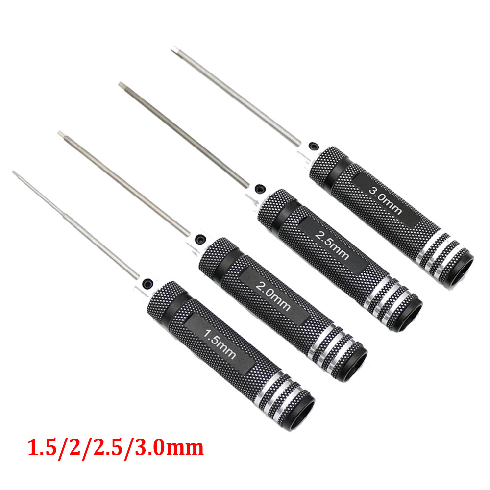 Rc Hobby Electric Screwdriver - 4 Uds 1,5/2/2,5/3,0mm controladores hexagonales negros