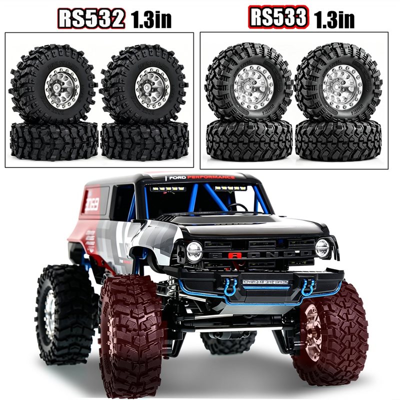 Rc Hobby Trucks - Juego de Ruedas y Neumáticos Beadlock