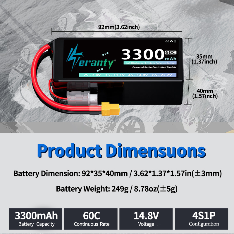 Batería Lipo TERANTY 4S 3300mA - Rc Hobby Trucks reseña y precio
